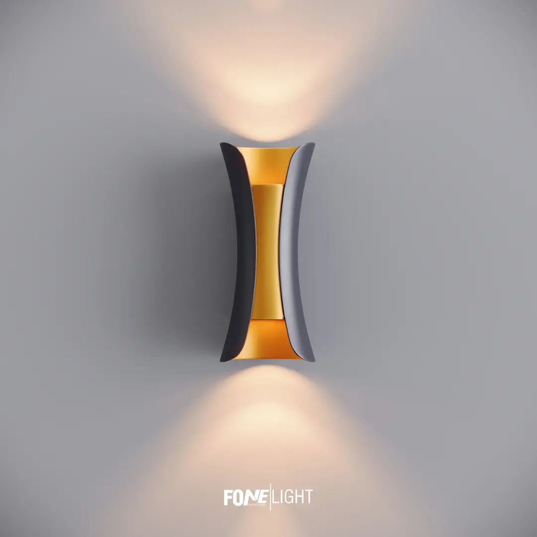 Fonelight Butterfly Dış Mekan Alüminyum Duvar Apliği Siyah - Altın Rengi