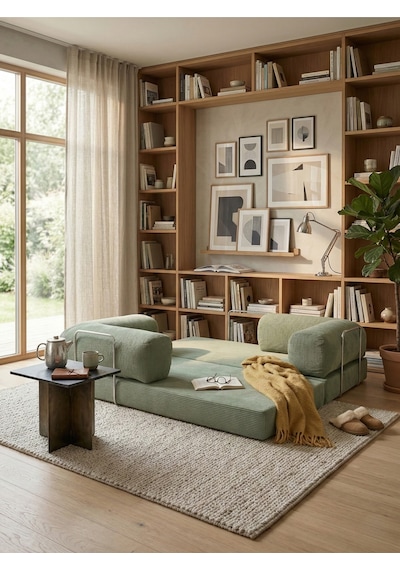 Reflekta Sünger Koltuk Rollpack Kanepe Relax 90x190 Yatak Koltuk Demonte Adaçayı Yeşili