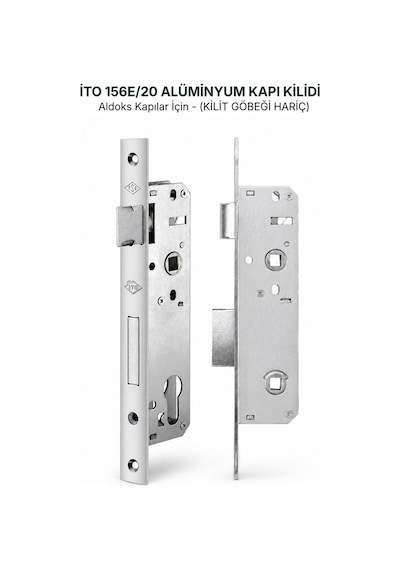 İto Kilit 156E/20 Alüminyum Kapı Kilidi - Aldoks Serisi Gömme Kilit (Barelsiz)