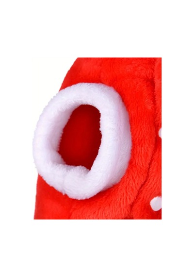 Noel Baba Geyiği Köpek Kostümü Küçük Irk Evcil Hayvanlar İçin Polyester Kapüşonlu Çıtçıtlı Fleece