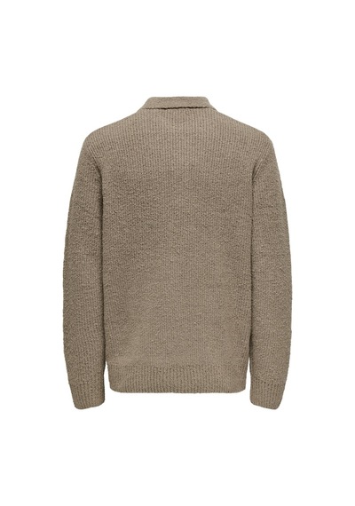 Only & Sons Onsdale Rlx Ls Polo Knıt Noos Erkek Gri Kazak - 22033324