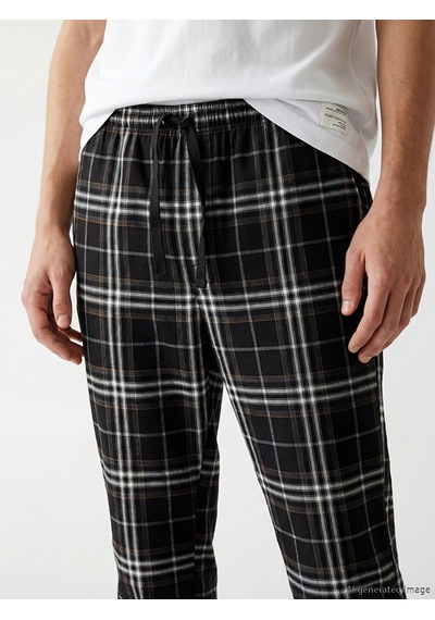 Lc Waikiki Lc Waıkıkı Siyah Standart Kalıp Ekose Erkek Pijama Altı