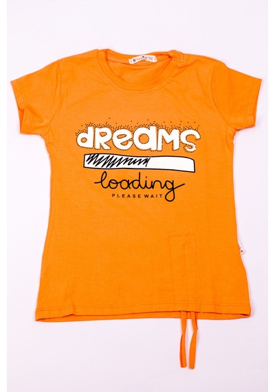 Hçm Kız Çocuk Tshirt Taş Baskılı A1 Somon