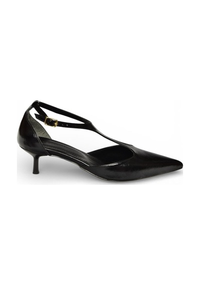 Fox Shoes Y480569960 Siyah Rustik Mini İnce Topuklu Sivri Burun Kadın Ayakkabı Siyah