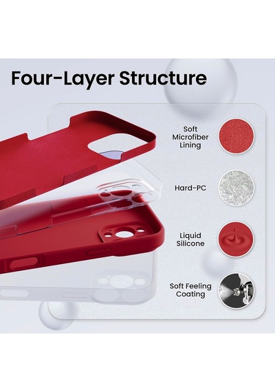 Apple Uyumlu iPhone 16 Pro Kılıf Kamera Korumalı Lansman Silikon Kapak Kırmızı