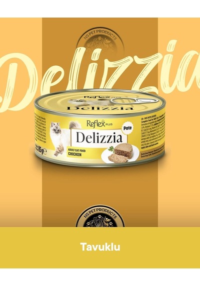 Plus Delizzia Yetişkin Tavuklu Pate Kedi Maması 12x85 Gram