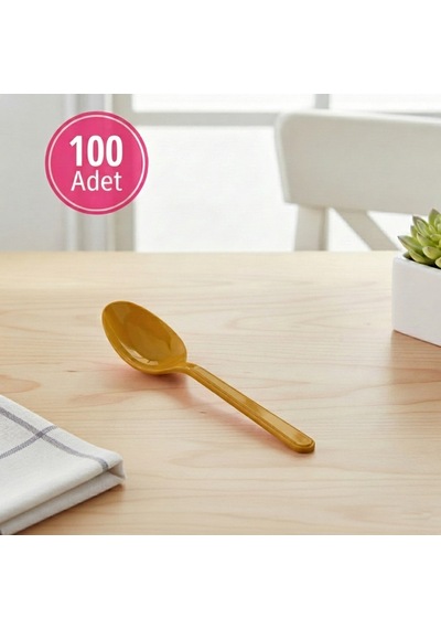 100 Adet Altın Plastik Lüx Parti Kaşığı