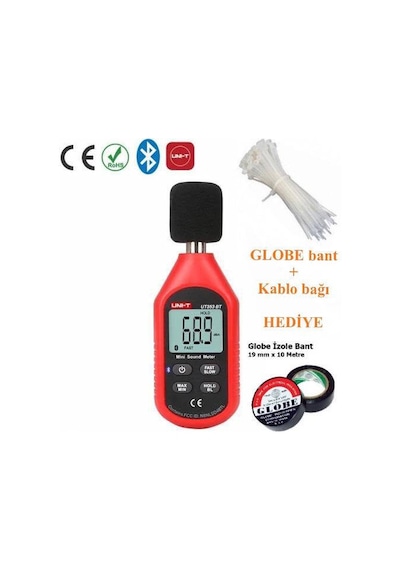 Ut 353 Bt Bluetooth Ses Seviyesi Desibel Ölçer +Globe Bant