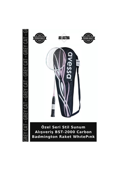 Özel Seri Stil Sunum Alışveriş Bst-2000 Carbon Badmington Raket Whıtepınk
