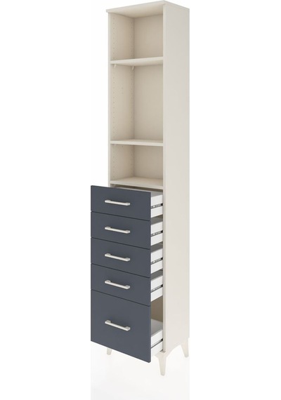 Arges Dolap 3 Raflı 5 Çekmeceli 44x30x221 Aytaşı-antrasit Aytaşı