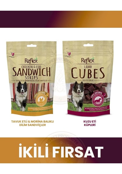 Reflex Köpek Ödül Maması 2 Lezzet 2x80gr Strıps-cubes
