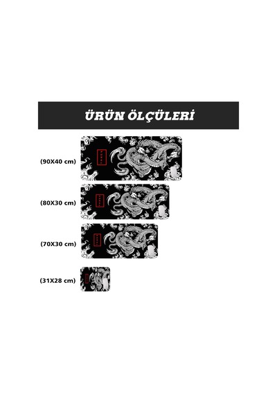 Gamer Mouse Pad 90x40 Mouse Pad Xxl Büyük Oyuncu Mousepad Dragon, 90x40 Cm 3mm Kalınlık