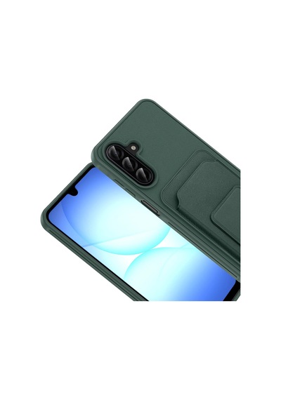 Galaxy Uyumlu A17 Kılıf Kartlıklı Tpu Redclick Bikart Kapak Koyu Yeşil