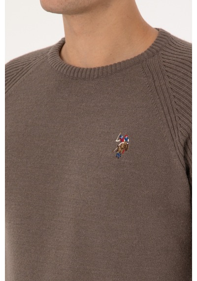 U.S. Polo Assn. Erkek Regular Fit Bisiklet Yaka Vizon Kazak 50314983-VR052