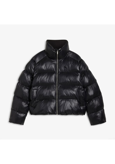 Puma Shiny Puffer Kadın Siyah Mont Düz 626514
