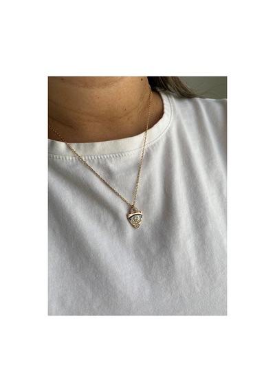 Çelik Rose Gold Etnik Model Tiana Göz Kolye -kararma Yapmaz- Metalik