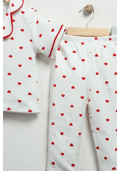 Vavbaby Minik Kalpli Kız Bebek Yazlık Pijama Takımı Beyaz
