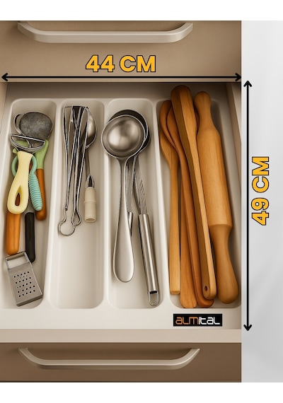 44x49 Cm. Beyaz Kaşıklık Ve Kepçelik 2'li Set 40x41 Cm'e Kadar Kesilebilir - 44x49byz-set Beyaz