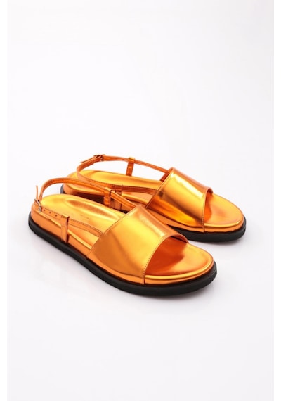 Dgn 3015 Kadin Kalin Bantli Sandalet 3015-2261-R13813 Turuncu