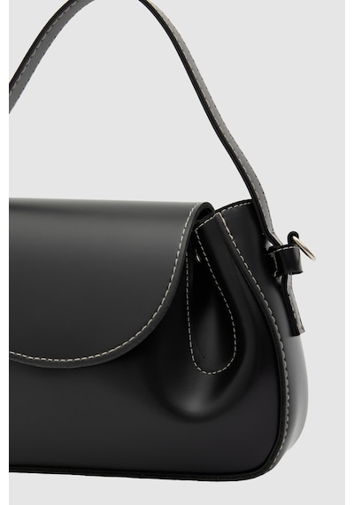 Shule Bags Lover Oval Çapraz Çanta Siyah Siyah