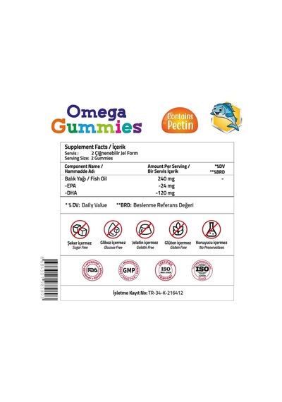 Kids Omega 3 - Epa 24 - Dha 120 60 Gummies