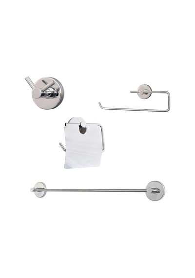 Banora Basic 4'lü Lux Banyo Seti, Paslanmaz Metal, Krom Diğer