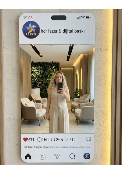Kişiye - Firmaya Özel Instagram Ayna Düz Ayna