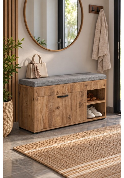 Sulorahome Minderli Ayakkabılık Ve Bench Dolap - Atlantik Çam