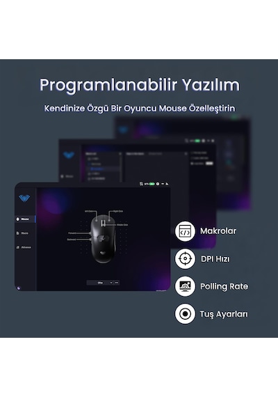 Aula Sc390 Paw3311 Sensör 20000 Dpı 1000hz Kablolu Ve Kablosuz Gaming Oyuncu Mouse Siyah Sc390