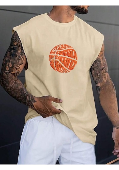 Baskılı Oversize Unisex Kolsuz Tişört Taş2