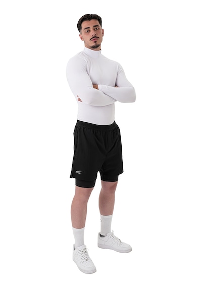 Musclecloth Tech Mock Uzun Kollu T-shirt Beyaz Beyaz