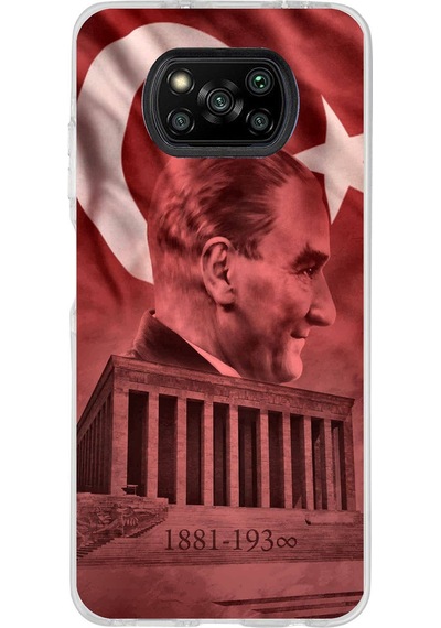 Poco X3-x3 Pro-nfc Uyumlu Atatürk Portresi Ve Anıtkabir Baskılı Silikon Kılıf Renkli