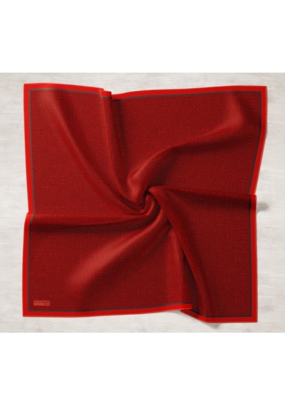 Silk Home Labirent Desen Lyocell Monare Eşarp - 6424 Bayrak Kırmızı