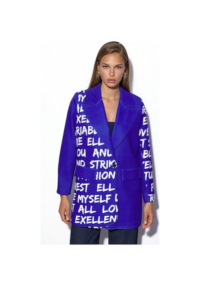 Hiccup Msn Oversize Krep Blazer Ceket Kobalt Mavisi