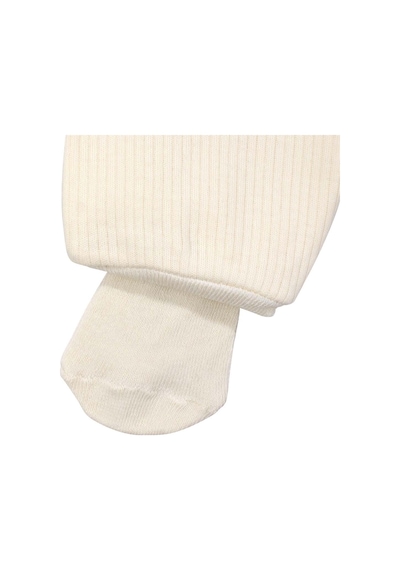 Bebegen Unisex Ekru Fitilli Çoraplı Tek Alt Pantolon Çok Renkli