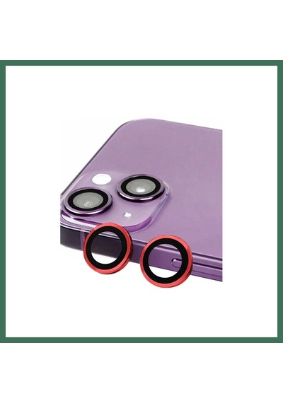 En-cag Apple Uyumlu iPhone 13 Uyumlu Raze Metal Kamera Lens - Kırmızı Bss