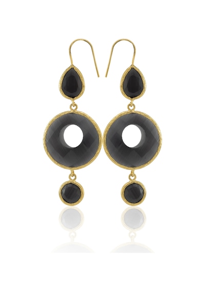 Kadir Jewellery 22 Ayar Altın Kaplama Kadın Sallantılı Küpe -el İşçiliği Ve Hipoalerjenik Küpe Siyah 55890826