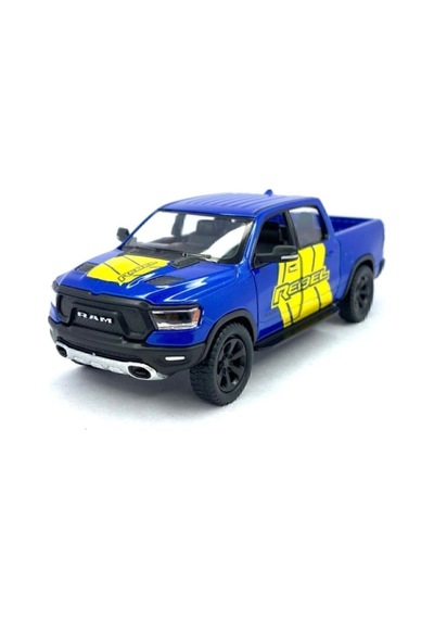 2019 Dodge Ram 1500 W - Çek Bırak 5ınch. Lisanslı Model Araba, Oyuncak Araba 1:46 Mavi