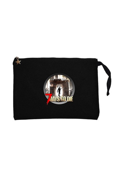 7 Days To Die Icon Siyah Clutch Astarlı Cüzdan / El Çantası