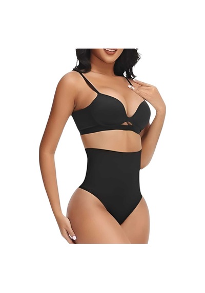 Uniquetrenders Kadın Dikişsiz Yüksek Bel Karın Toparlayıcı String Korse 3'lü Set Siyah