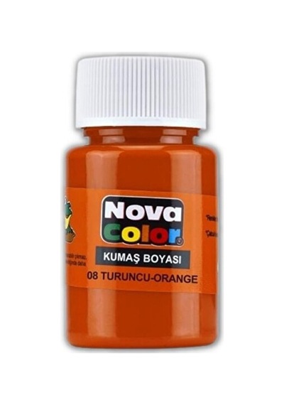 Kumaş Boyası, Canlı Renkler, Solmaz, Tişört, Çanta, Tekstil Boyası-turuncu Renk 30ml-1 Adet Çok Renkli