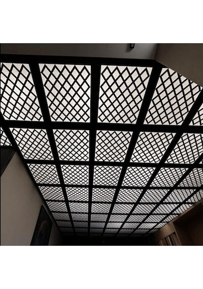 Asma Tavan Uyumlu Led Döşenebilir 60x60 Cm Tavan Paneli- Kahve Eskitme Renk