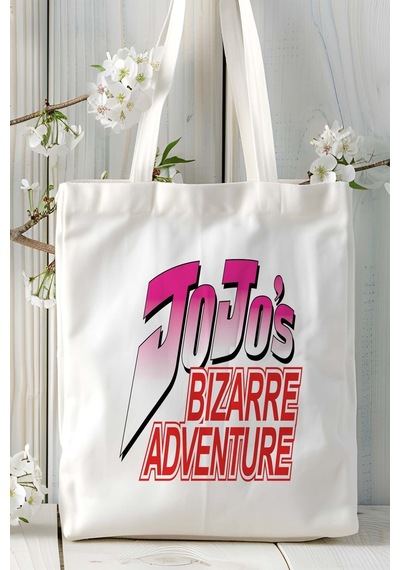 Art Hediye Jojo's Bizarre Adventureı Beyaz Baskılı Bez Omuz Çantası Kişiye Özel Model 1 Çok Renkli