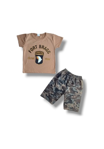 Dudo Giyim Alt Üst Takım Fort Bragg Baskılı Süt Kahve Sütlü Kahverengi