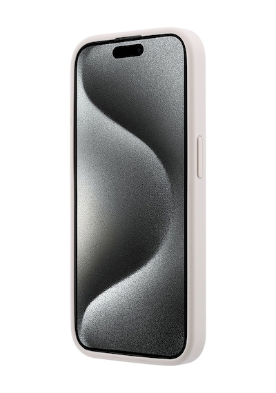 İphone 15 Pro Uyumlu Kılıf Guess Lisanslı M-safe Kabartmalı 4g Desenli Yazı Logolu Kapak Pembe