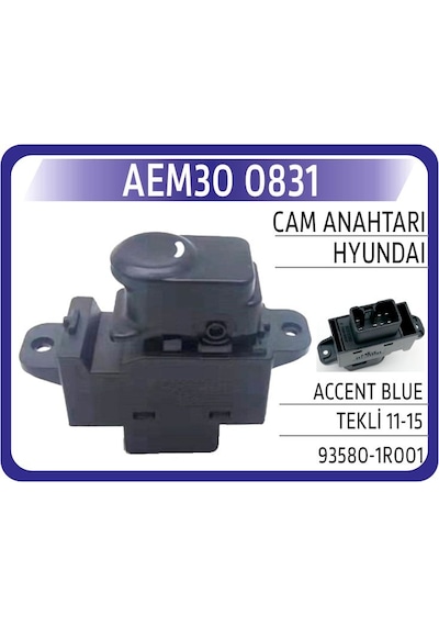 Aem Cam Anahtarı Hyundaı Accent Blue Sağ 11-15 Aem30 0831 935801r001