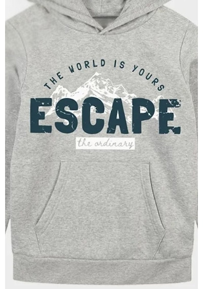 Panios Kids 4'lü Do This-street-sk-world Baskılı Erkek Çocuk Kanguru Cepli Kapüşonlu Sweatshirt Siyah - Gri