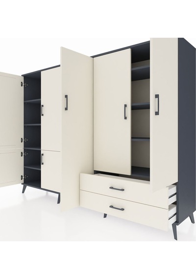 Hyperion Dolap 12 Raflı 2 Çekmeceli 7 Kapaklı 220x44x163 Antrasit Antrasit-aytaşı Hyperion Dolap 12 Raflı 2 Çekmeceli 7 Kapaklı 220x44x163 Antrasit Antrasit-aytaşı