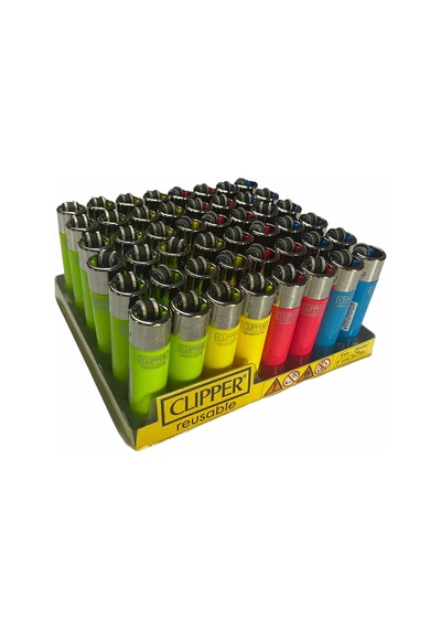 Clipper Pocket Açık Renkler Taşlı Çakmak 48 Adet 3385