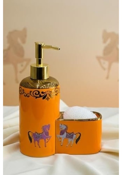 Premium Porselen Horse Sıvı Sabunluk, Süngerlik Bölmeli 47067 000 Açık Krem
